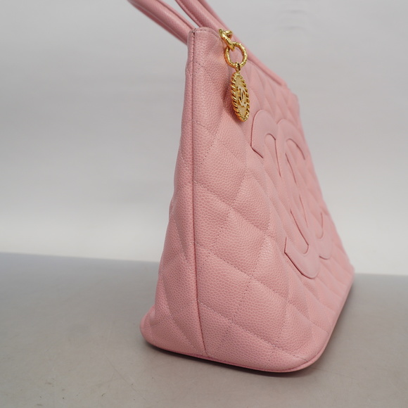 Auth Chanel Caviar Skin Reprint Tote Women's Caviar Leather Tote Bag Pink - Picture 2 of 11